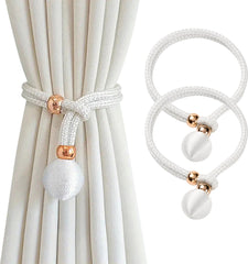 YONO Luxe Gordijn Houder - Gordijn Embrasse Modern - Gordijnbinder Touw - 2 Stuks - Wit