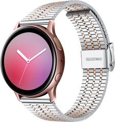 YONO Miami Schakel Bandje 22mm - Horlogebandje geschikt voor Samsung Galaxy Watch 46mm / 3 (45mm) / Gear s3 - Polar Vantage M2 / Grit X - Huawei Watch GT 3 (pro) / 2 - Amazfit GTR - Zilver / Rose Gold