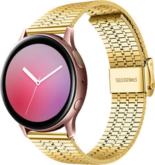 YONO Miami Schakel Bandje 20mm - Metalen Horlogebandje geschikt voor Samsung Galaxy Watch 7/6/5 / Pro / 4 / 3 / Active 2 - Polar Ignite / Unite – Huawei - Goud