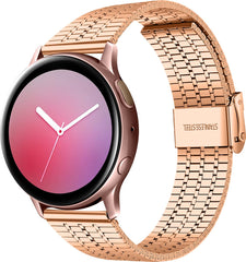 YONO Miami Schakel Bandje 20mm - Metalen Horlogebandje geschikt voor Samsung Galaxy Watch 7/6/5 / Pro / 4 / 3 / Active 2 - Polar Ignite / Unite – Huawei - Rose Gold