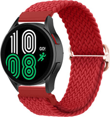 YONO Nylon Stretch Bandje 20mm - Horlogebandje geschikt voor Samsung Galaxy Watch 7/6/5 / Pro / 4 / 3 / Active 2 - Polar Ignite / Unite – Rood