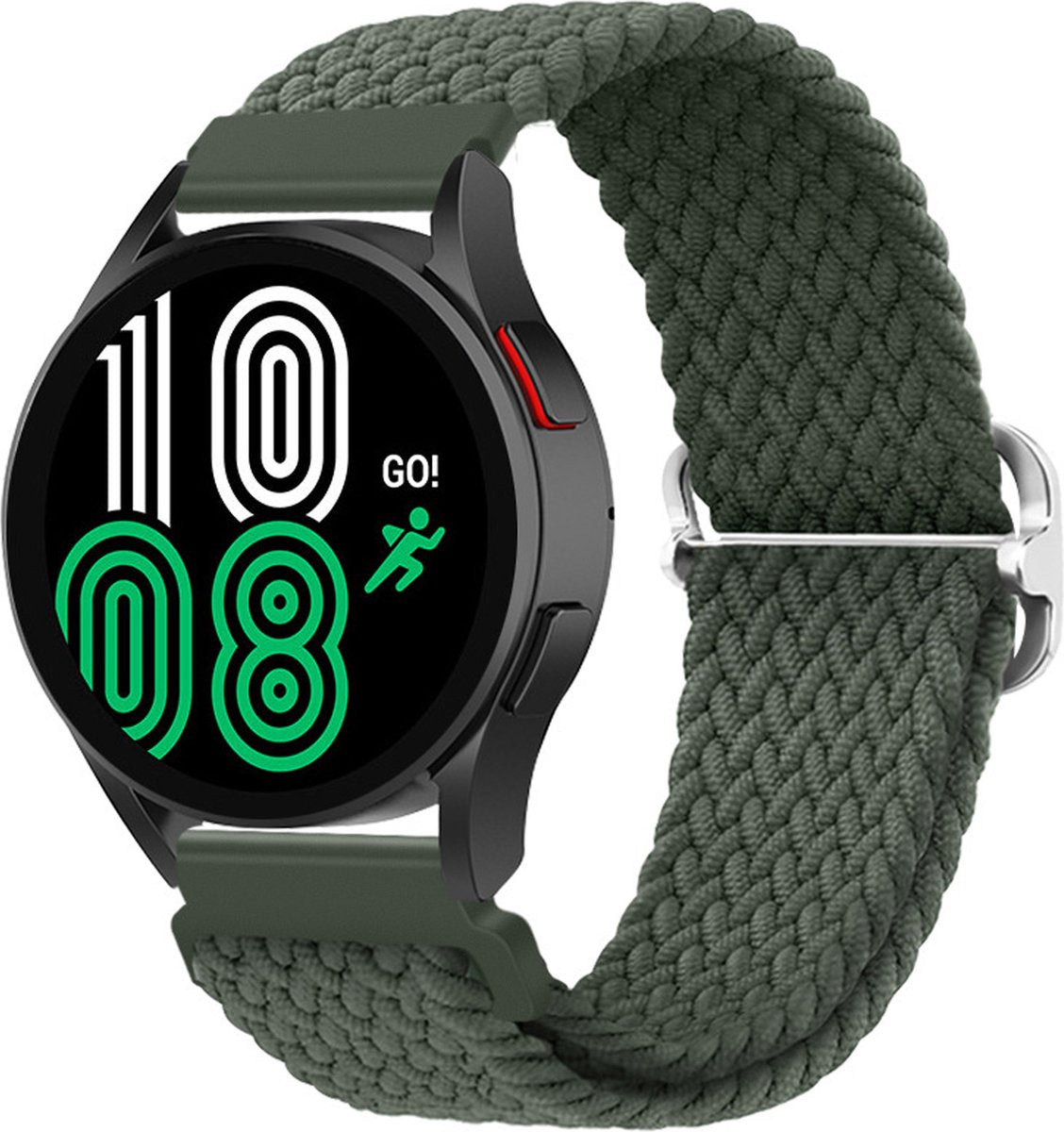YONO Nylon Stretch Bandje 20mm - Horlogebandje geschikt voor Samsung Galaxy Watch 7/6/5 / Pro / 4 / 3 / Active 2 - Polar Ignite / Unite – Donkergroen