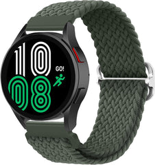 YONO Nylon Stretch Bandje 20mm - Horlogebandje geschikt voor Samsung Galaxy Watch 7/6/5 / Pro / 4 / 3 / Active 2 - Polar Ignite / Unite – Donkergroen
