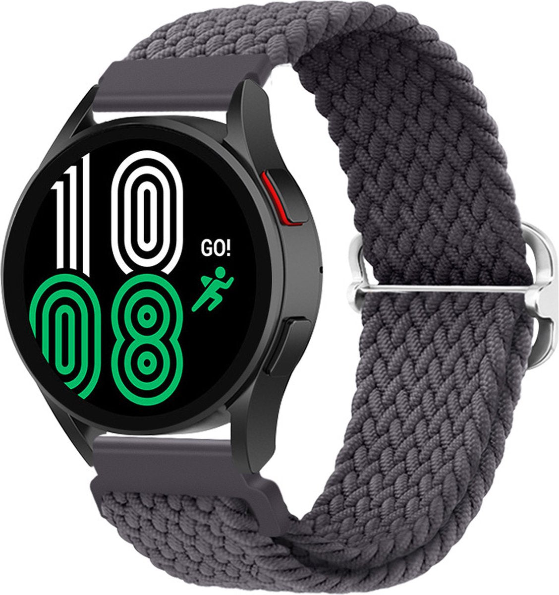 YONO Nylon Stretch Bandje 20mm - Horlogebandje geschikt voor Samsung Galaxy Watch 7/6/5 / Pro / 4 / 3 / Active 2 - Polar Ignite / Unite – Donkergrijs