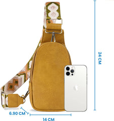 YONO Crossbody Tas Azteca Design - Sling Bag - Schoudertas - Anti Diefstal Rugzak - Dames - Lichtbruin