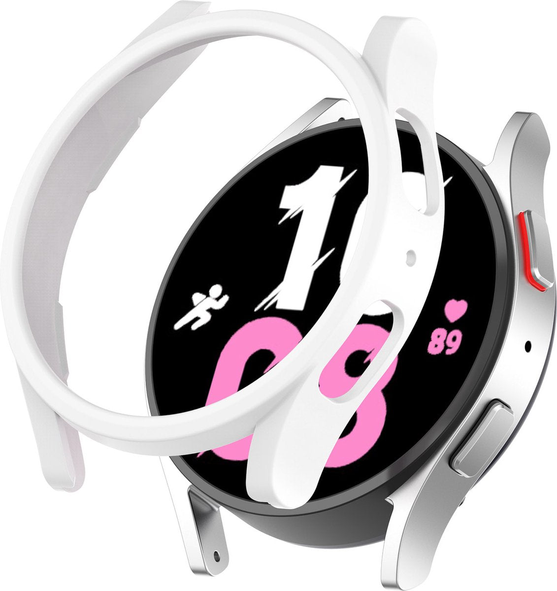 YONO Bumper geschikt voor Galaxy Watch 5 (44 mm) - Hoesje - Full Cover Case - Wit