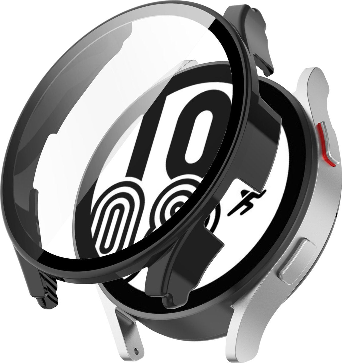 YONO Case geschikt voor Galaxy Watch 4 40mm - Screen Protector Hoesje - Full Cover Bumper - Zwart