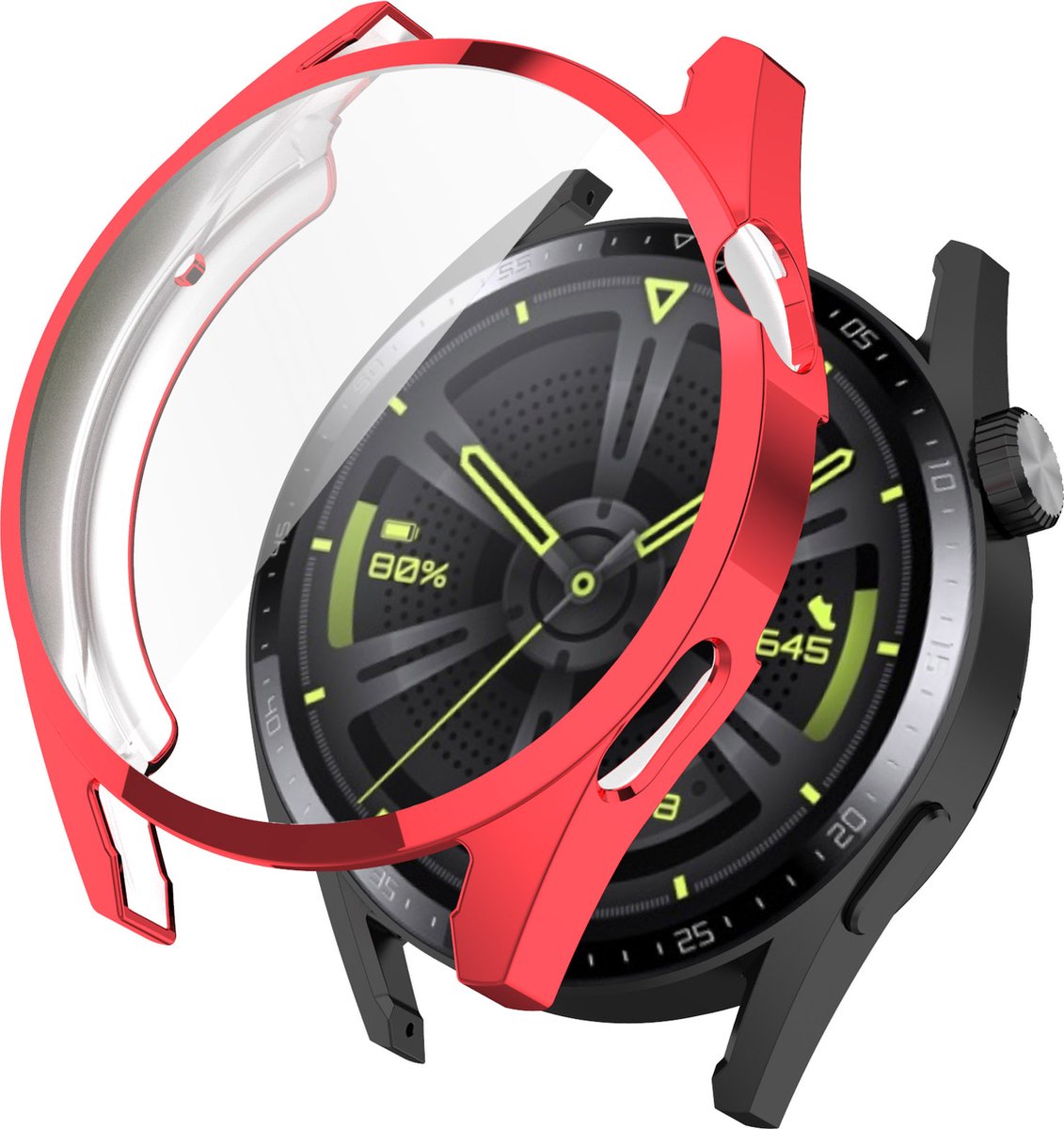 YONO Bumper geschikt voor Huawei Watch GT 3 - 42mm - Full Cover Soft Case - Hoesje - Rood