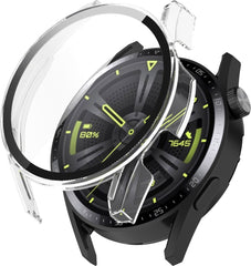 YONO Case geschikt voor Huawei Watch GT 3 - 46mm - Screen Protector Hoesje - Full Cover Bumper - Transparant