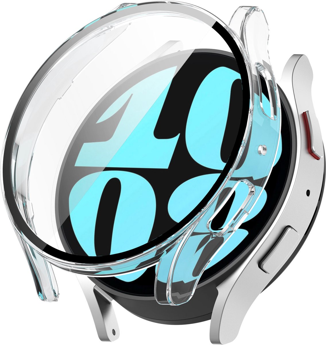 YONO Bumper geschikt voor Samsung Galaxy Watch 6 - 44mm - Screen Protector Hoesje - Full Cover Case - Transparant