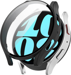 YONO Bumper geschikt voor Samsung Galaxy Watch 6 - 44mm - Screen Protector Hoesje - Full Cover Case - Zwart