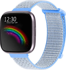 YONO Bandje geschikt voor Fitbit Versa 2 - Nylon - Lichtblauw