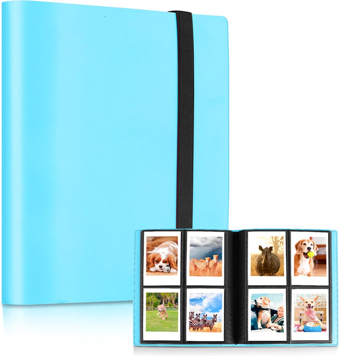 YONO Fotoalbum 160 voor Instant Camera Fotopapier - Fotoboek Geschikt voor Fujifilm Instax Mini 12 / 11 / 9 / 8 / 7s / 25 / 90 / Link / SP-2 / Liplay - Film Polaroid - Kodak - Square en Meer - Blauw