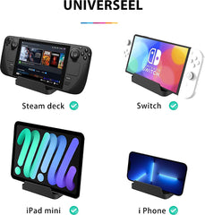 YONO Standaard Houder geschikt voor Valve Steam Deck / OLED - Verticale Console Stand - Zwart