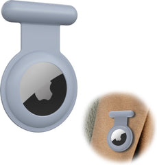 YONO Pin Case geschikt voor Apple AirTag - Hoesje Kind voor Binnenkant Kleding - GPS Tracker Kinderen - Speld Hanger - Siliconen Houder - Grijs