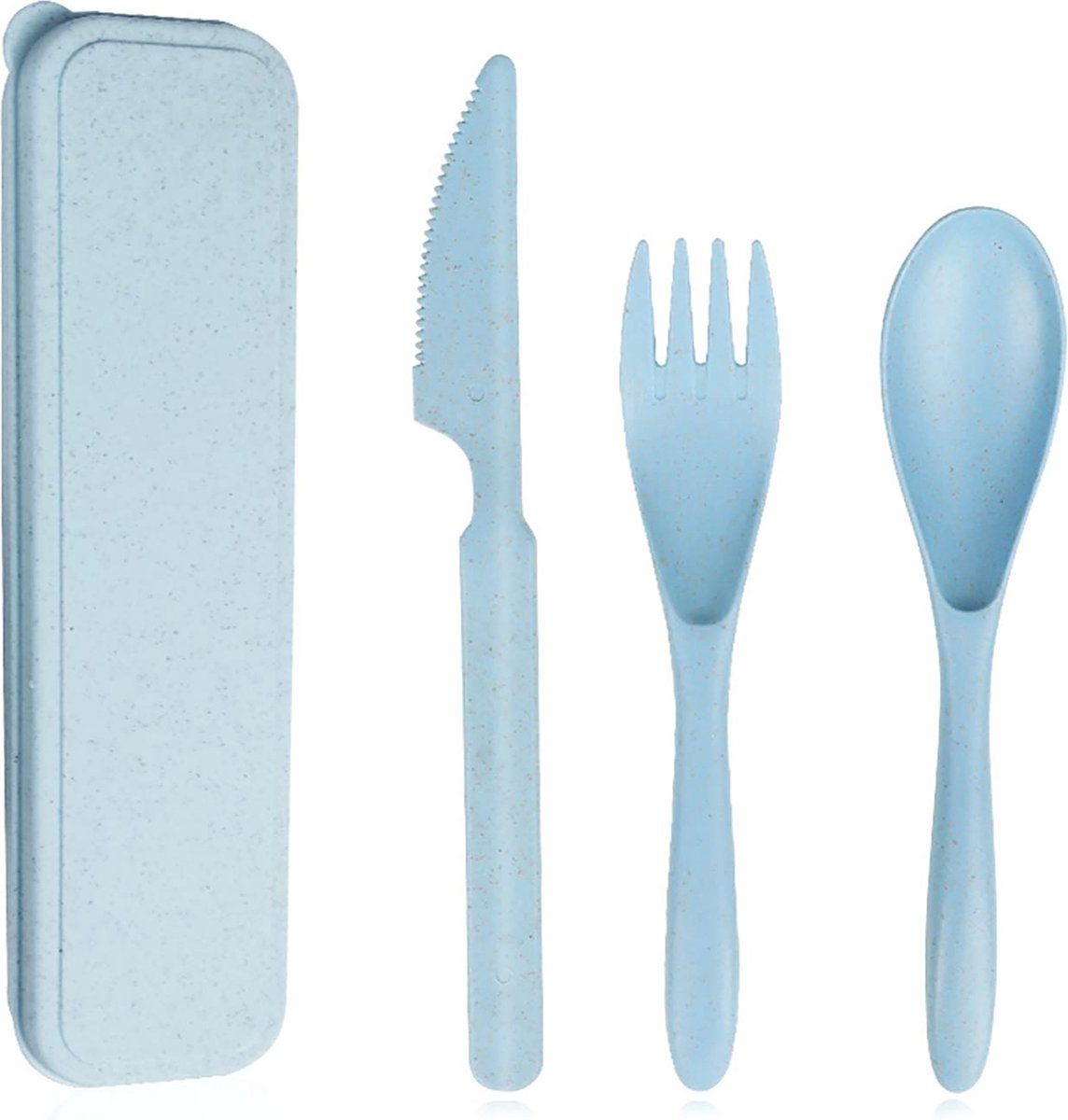 YONO Camping Bestek Set - Outdoor Eetgerei Meeneem Set - Reis Lepel, Vork en Mes - Blauw