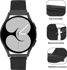 YONO Milanees Bandjes geschikt voor Samsung Galaxy Watch 6/5/4 - Zwart en Zilver - 2 Stuks