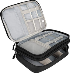 YONO Kabel Organiser Tas Large - Compacte Kabeltas - Opbergtas voor Elektronica en Accessoires - Etui Organizer Case - Zwart