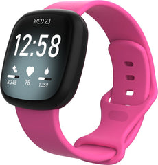 YONO Bandje geschikt voor Fitbit Versa 4 / 3 / Sense – Siliconen – Felroze – Small