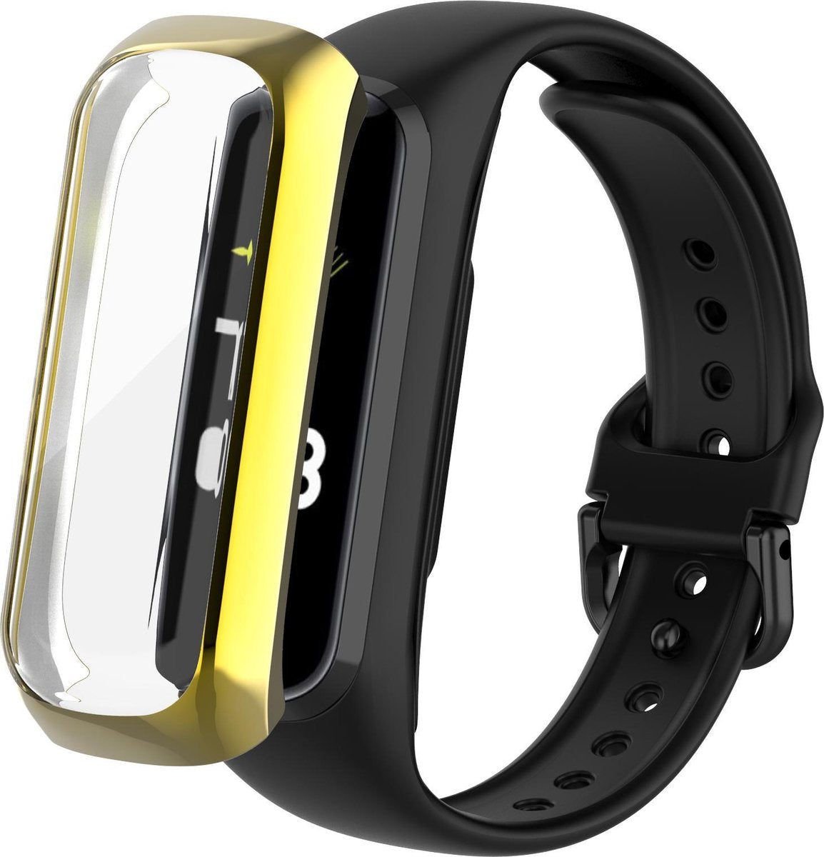 YONO Bumper geschikt voor Galaxy Fit 2 – Siliconen Case – Screenprotector Hoesje – Goud