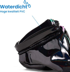 YONO Fanny Pack Holografisch - Heuptasje geschikt voor Festival / Reizen - Telefoontasje Crossbody - Buideltasje voor Dames en Heren - Zwart