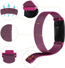 YONO Bandje geschikt voor Fitbit Inspire/HR/2 - Milanees - Paars – Small
