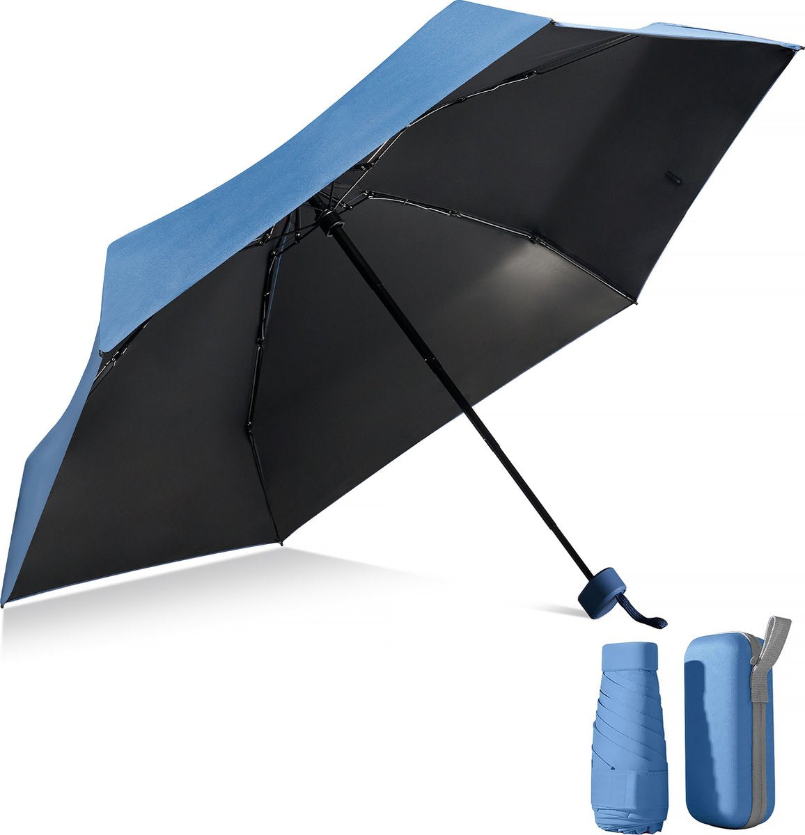 YONO Mini Paraplu Opvouwbaar - Kleine Zak Regenscherm - Zonneparaplu UV Bescherming - Donkerblauw