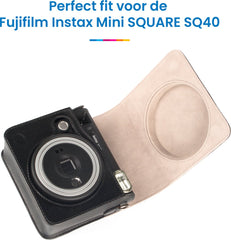 YONO Case geschikt voor Fujifilm Instax SQUARE SQ40 - Hoesje met Draagriem - Zwart