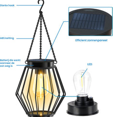 YONO Solar Lantaarn voor Buiten - Tuinverlichting op Zonne Energie - Tuin Lamp Lantaarn Hangend - Warm Wit - 1 Stuk