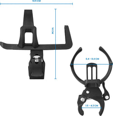 YONO Bidonhouder met Klem - Universeel geschikt voor Fiets / Racefiets / Mountainbike / Kinderwagen / Buggy - Flessen / Beker Houder Verstelbaar - Zwart