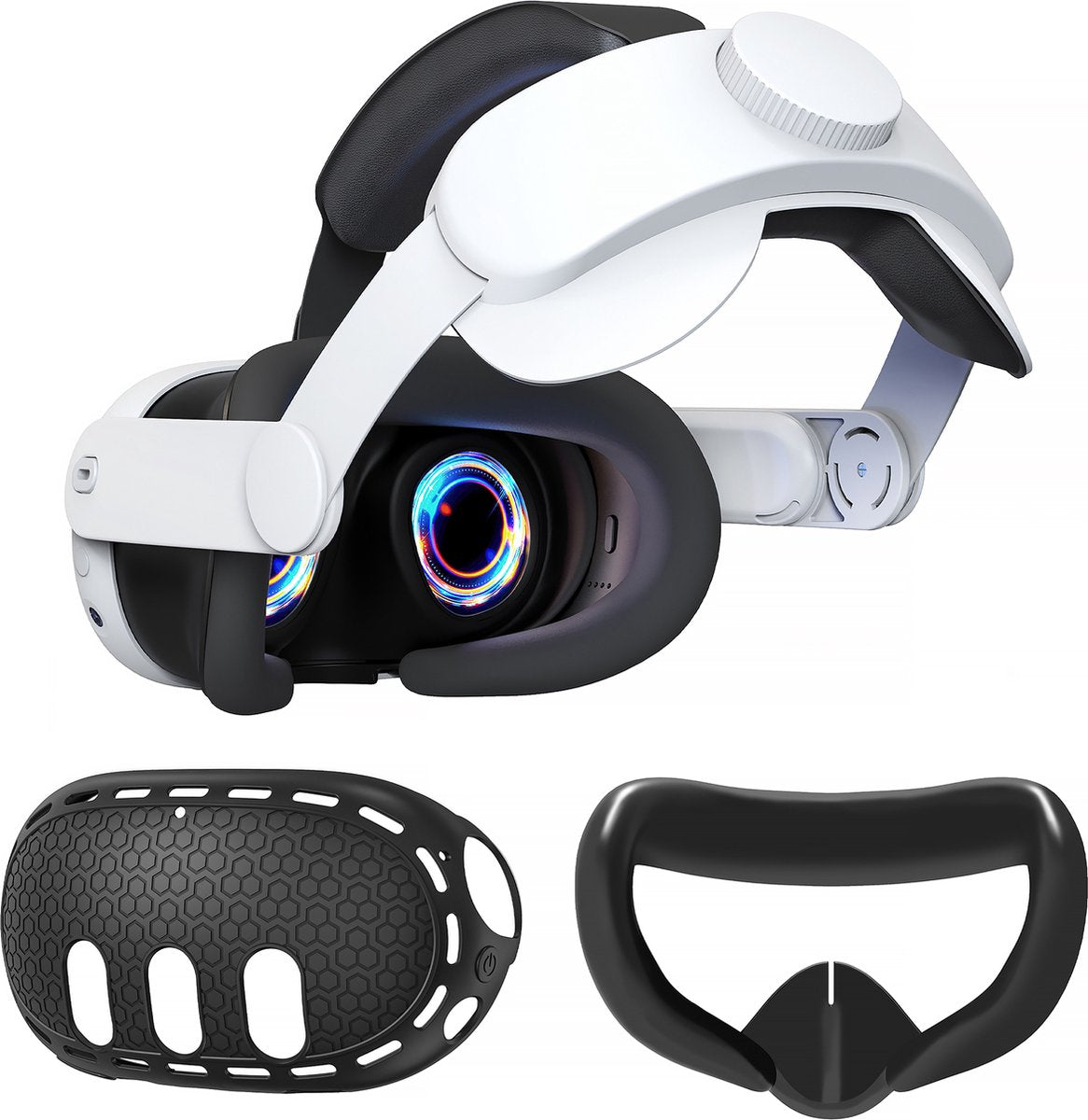 YONO Elite Strap geschikt voor Meta Quest 3 - Verstelbare Strap Hoofdband met VR Cover - Oculus 3D Bril Accessoires