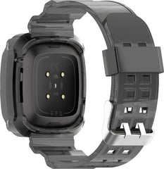 YONO Bandje geschikt voor Fitbit Versa 4 / 3 / Sense - Lucent - Zwart