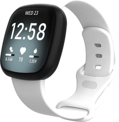 YONO Bandje geschikt voor Fitbit Versa 4 / 3 / Sense – Siliconen – Wit – Large