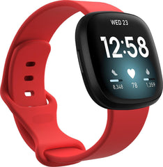 YONO Bandje geschikt voor Fitbit Versa 4 / 3 / Sense – Siliconen – Rood – Large