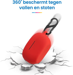 YONO Soft Case geschikt voor Sony WF-1000XM5 - Hoesje met Clip - Rood