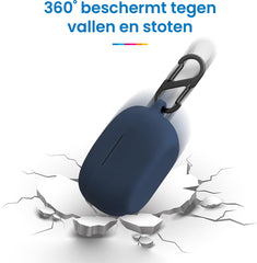 YONO Soft Case geschikt voor Sony WF-1000XM5 - Hoesje met Clip - Donkerblauw