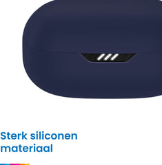 YONO Soft Case geschikt voor JBL Wave 300TWS - Hoesje met Clip - Donkerblauw