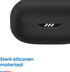 YONO Soft Case geschikt voor JBL Wave 300TWS - Hoesje met Clip - Zwart