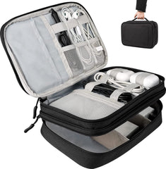 YONO Kabel Organiser Tas Large - Compacte Kabeltas - Opbergtas voor Elektronica en Accessoires - Etui Organizer Case - Zwart