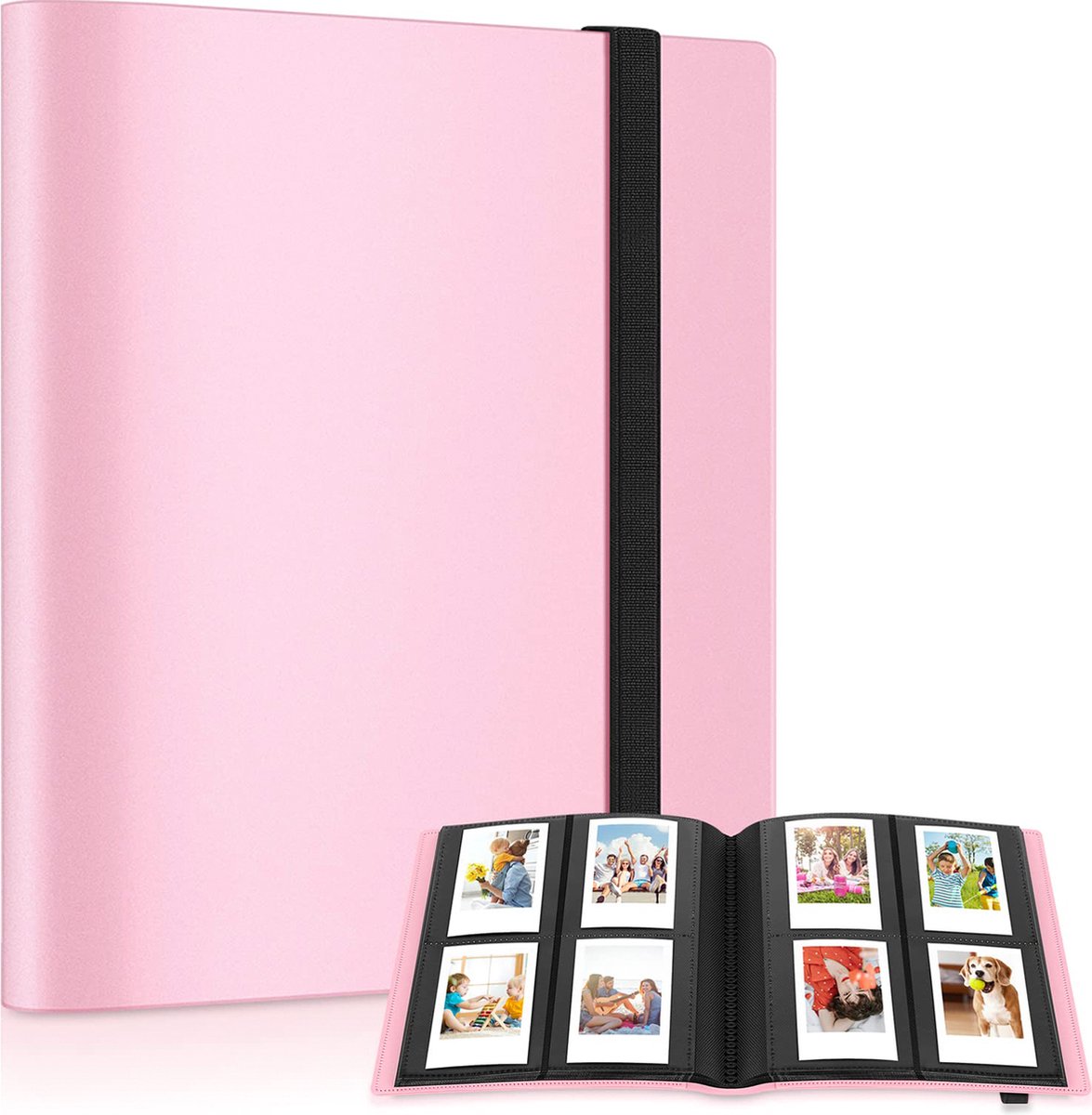 YONO Fotoalbum 160 voor Instant Camera Fotopapier - Fotoboek Geschikt voor Fujifilm Instax Mini 12 / 11 / 9 / 8 / 7s / 25 / 90 / Link / SP-2 / Liplay - Film Polaroid - Kodak - Square en Meer - Roze