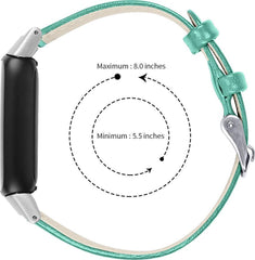 YONO Leer Bandje geschikt voor Fitbit Luxe - Vervangende Leren Armband - Turquoise
