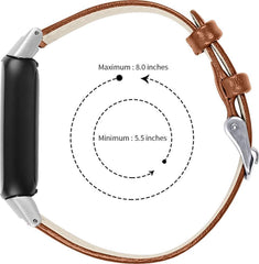 YONO Leer Bandje geschikt voor Fitbit Luxe - Vervangende Leren Armband - Bruin