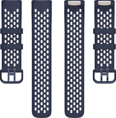 YONO Sport Air Bandje geschikt voor Fitbit Charge 5 / 6 - Vervangende Siliconen Armband Strap - Donkerblauw