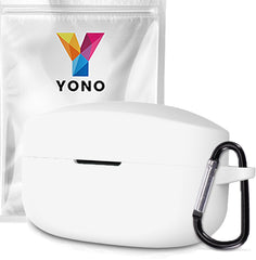 YONO Hoesje geschikt voor Sony WF-1000XM4 - Siliconen Case met Clip - Wit