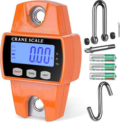YONO Digitale Weeghaak - Kraanweegschaal 300 kg / 100 g - RVS Hang Weegschaal - Oranje