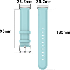 YONO Vacca Leer Bandje geschikt voor Fitbit Versa 3 / Sense - Leren Vervangende Horlogebandje Strap - Lichtblauw