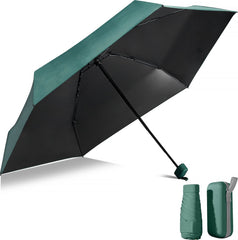 YONO Mini Paraplu Opvouwbaar - Kleine Zak Regenscherm - Zonneparaplu UV Bescherming - Donkergroen