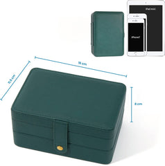 YONO Sieradendoosje - Doos voor Juwelen / Ringen / Kettingen / Oorbellen / Armbanden - Sieraden Organizer - Houder en Opberger - Opbergsysteem - Donkergroen