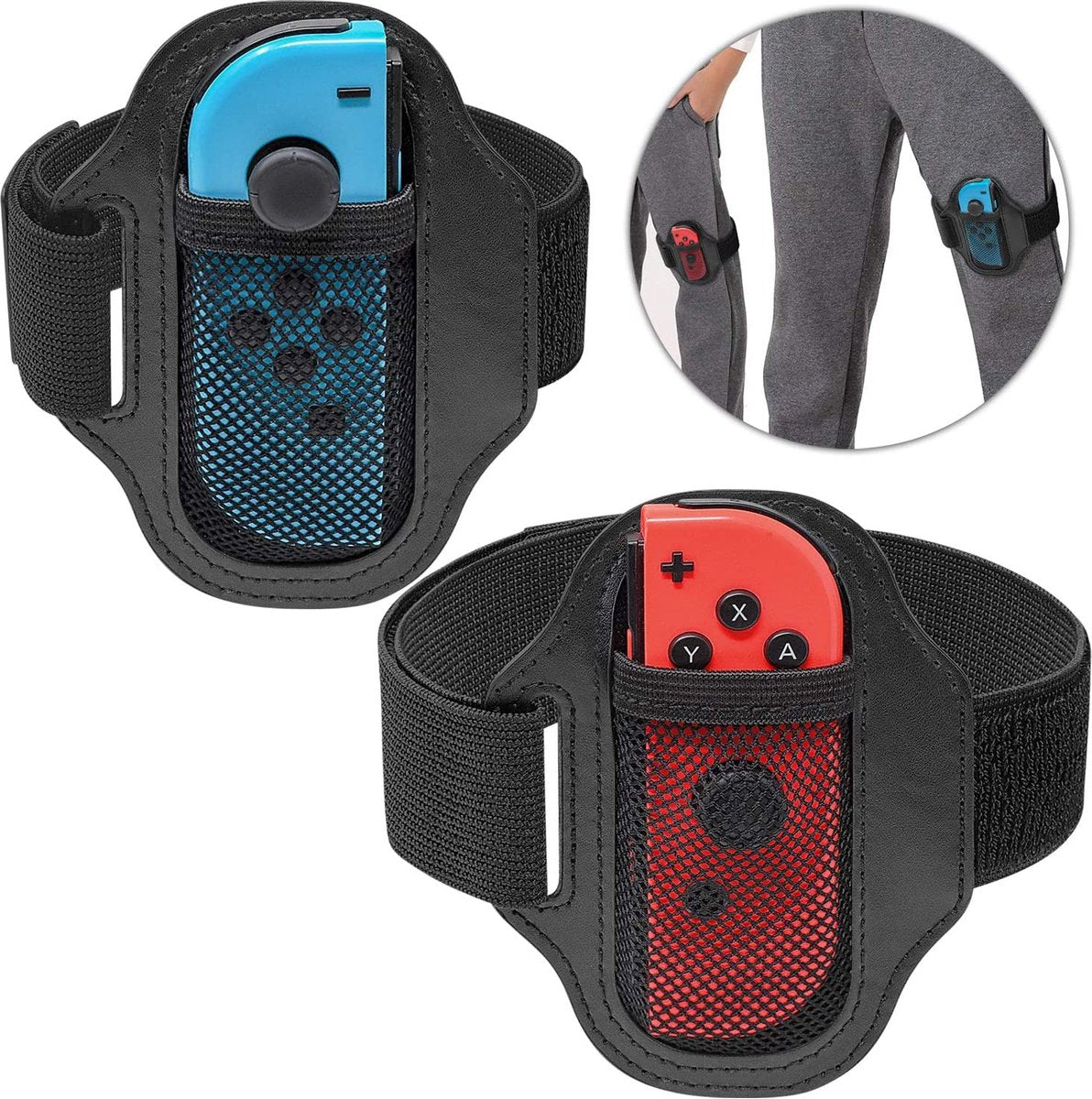 YONO Leg Strap Mount – Accessoires Houder Grip geschikt voor Nintendo Switch Joy Con Controller – 2 Stuks