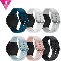 YONO Siliconen Smartwatch Bandjes 20mm - Horlogebandje geschikt voor Samsung Galaxy Watch 7 / 6 / 5 / Pro / 4 / 3 / Active 2 - Polar Ignite / Unite – Huawei - 6 Pack